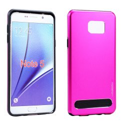 Samsung Galaxy Note 5 Aluminum Armor Hybrid Case (HotPink)